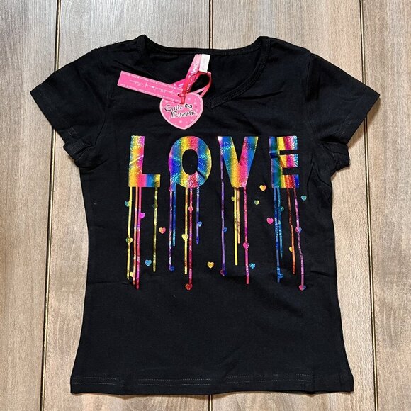 Cutie Patootie Rainbow Holographic Love Tee - Picture 2 of 11